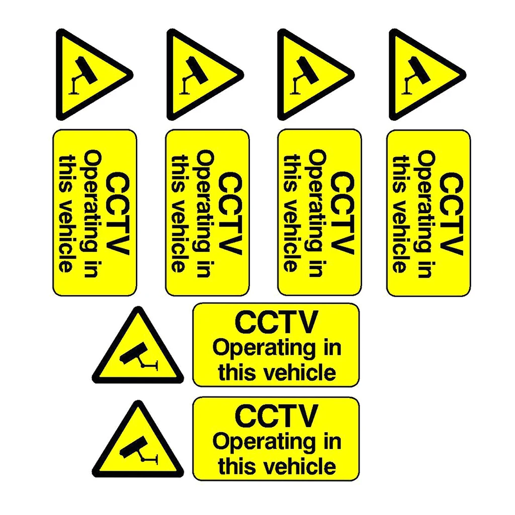 

CCTV OPERATING IN THIS VEHICLE Self Adhesive STICKERS car taxi bus van