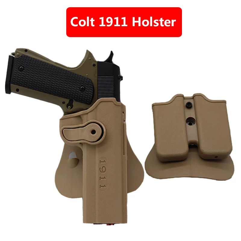 SD Holster and Pouch IMI охотничий страйкбол кобура для кольта с подсумок для Colt 1911 боевой тактический военный пистолет чехол для пистолета с черным песком - Цвет: SD Holster and Pouch