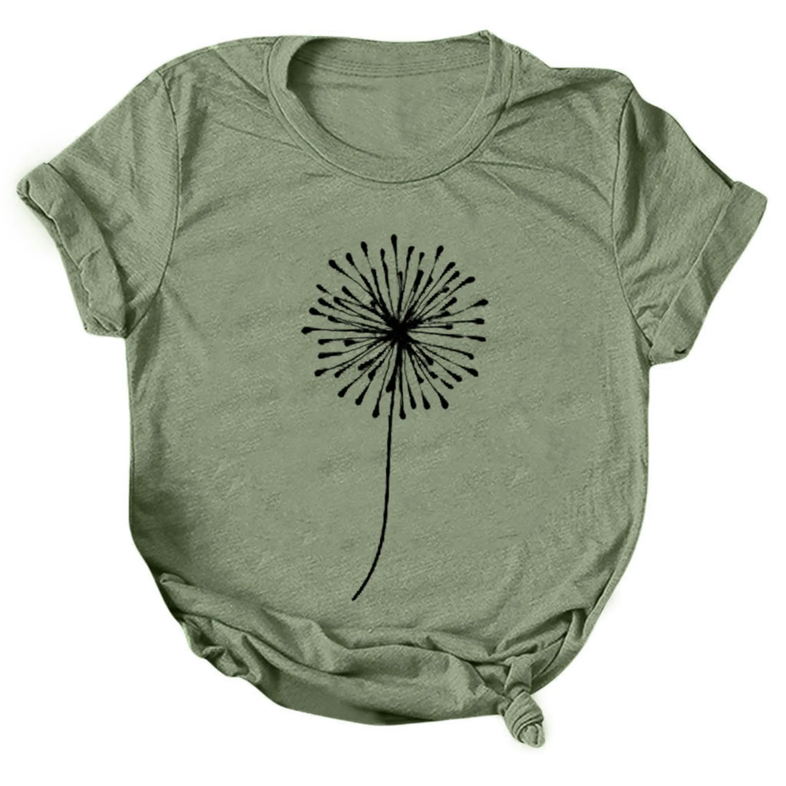 

Oversized T Shirt Women Clothing Casual Dandelion Printing Short Sleeves O-neck Loose T-shirt Harajuku Tops Streetwear 53#G