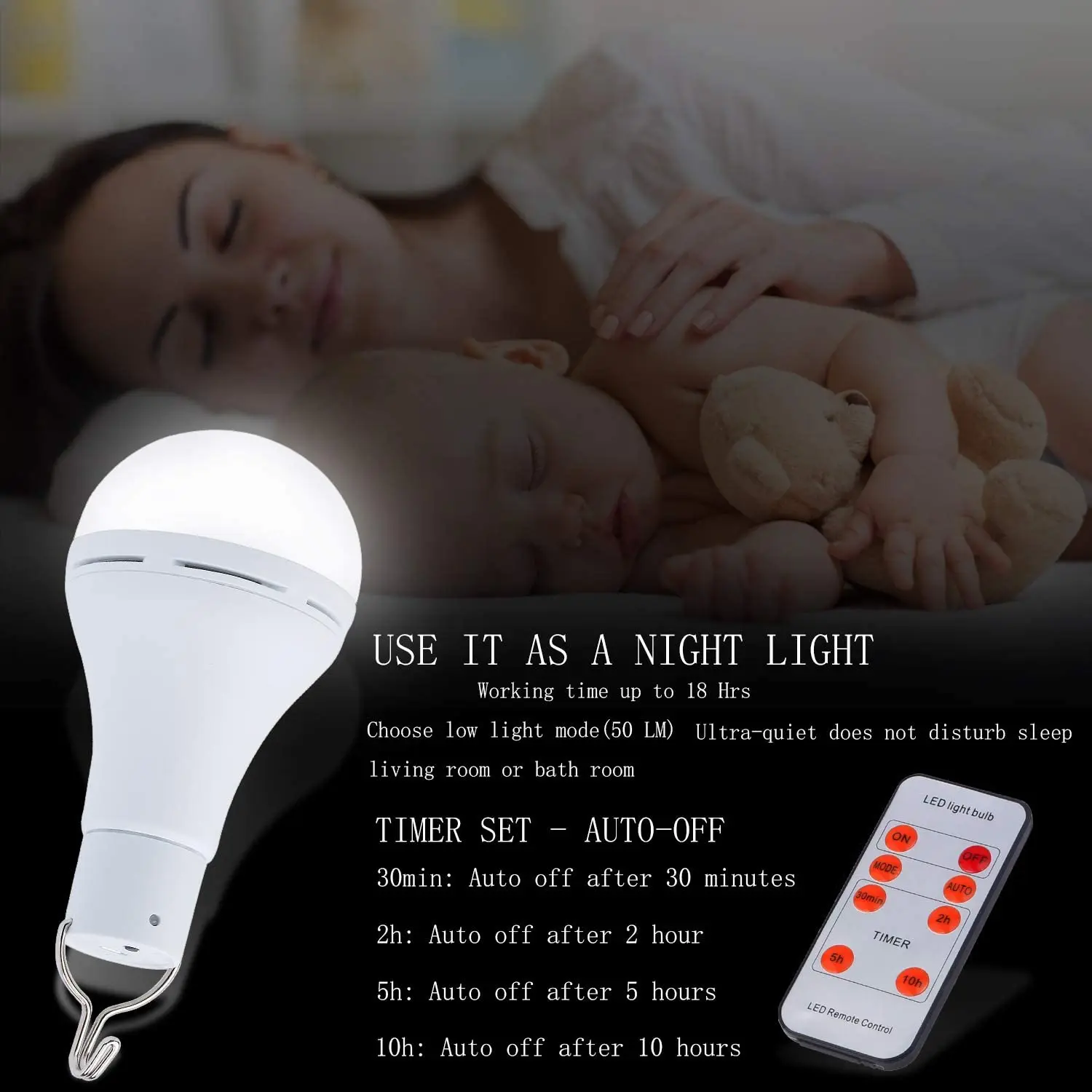

24LED Solar Light Bulb Portable Garden Lamp with Remote Control Waterproof Panel Emergency Bulb Camping Hiking Tent Lantern