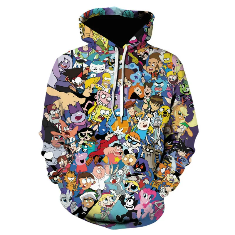 

2021 boy's 3d cartoon hooded sweatshirt anime Harajuku fashion casual jacket fashion sweater spring summer autumn