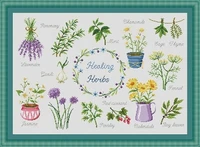 24 cartoon g180 healing herb counted cross stitch 11ct 14ct 18ct diy cross stitch kits embroidery needlework sets