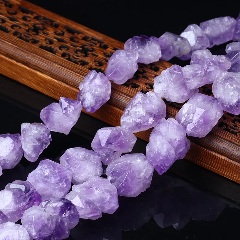 

3 Sizes Natural Amethysts Raw Stone Purple Crystal Gem stone Raw Stone Manual DIY Jewelry Accessories Pendant Necklace