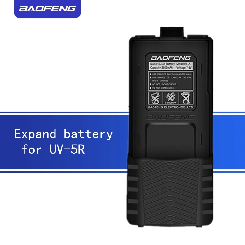 Расширенная батарея для UV5R Walkie talkie большой емкости серии Baofenguv5r 3800 мАч|Рации| |