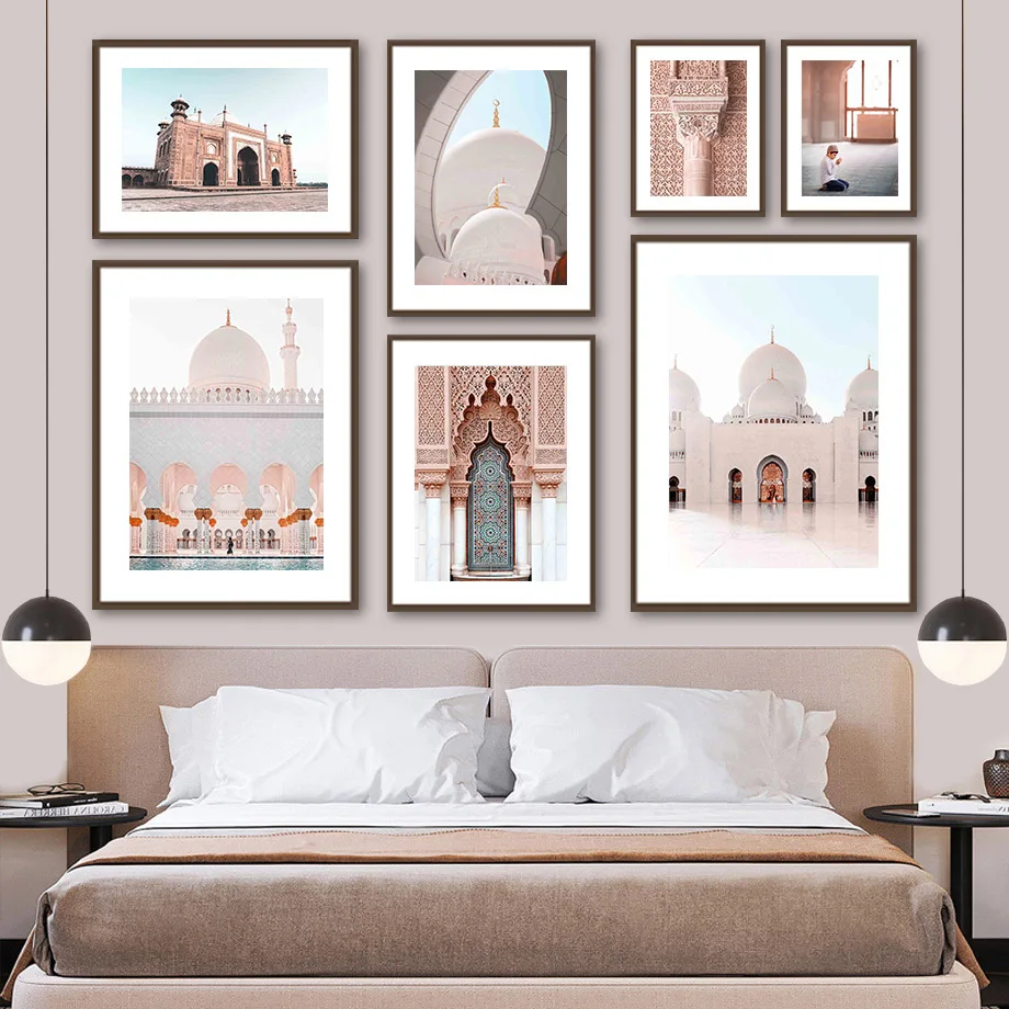 

Morocco Mosque Taj Mahal Islamic Believer Wall Art Canvas Painting Nordic Posters And Prints Wall Pictures For Living Room Decor