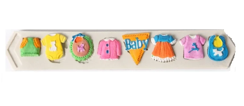 Lovely Baby Clothes Silicone Fondant Mold 3D Cupcake Chocolate Candy Pastry Wedding Cake Decorating Tools | Дом и сад