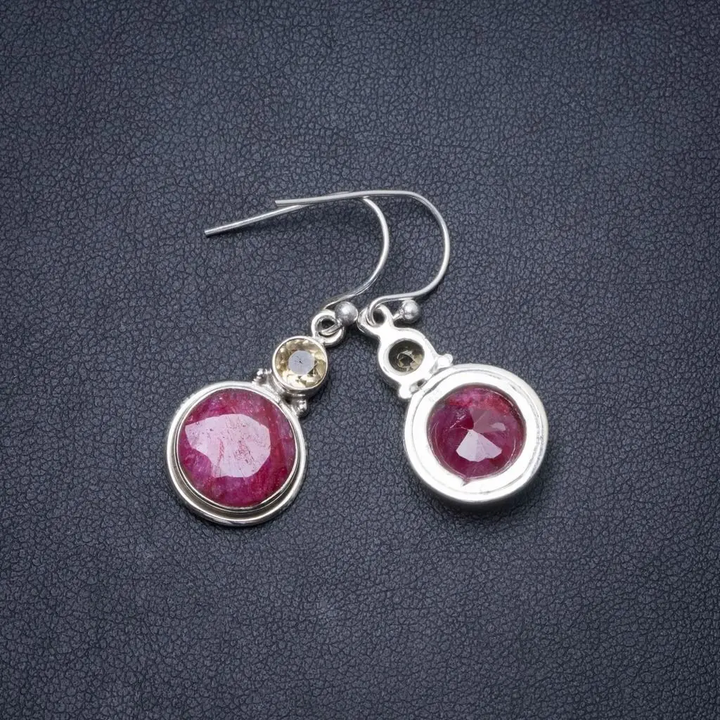 Натуральные имитация вишни рубин и цитрин ручной работы Уникальные 925 пробы