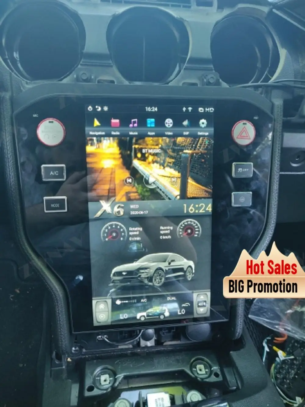 Reproductor Multimedia con pantalla Vertical estilo Tesla para coche Ford Mustang, unidad principal de Radio Estéreo CON NAVEGADOR GPS, Android, 2015-2019