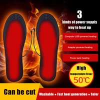 1 pair usb heated insoles foot warming pad feet warmer sock pad mat electrically heating washable warm thermal insoles man women