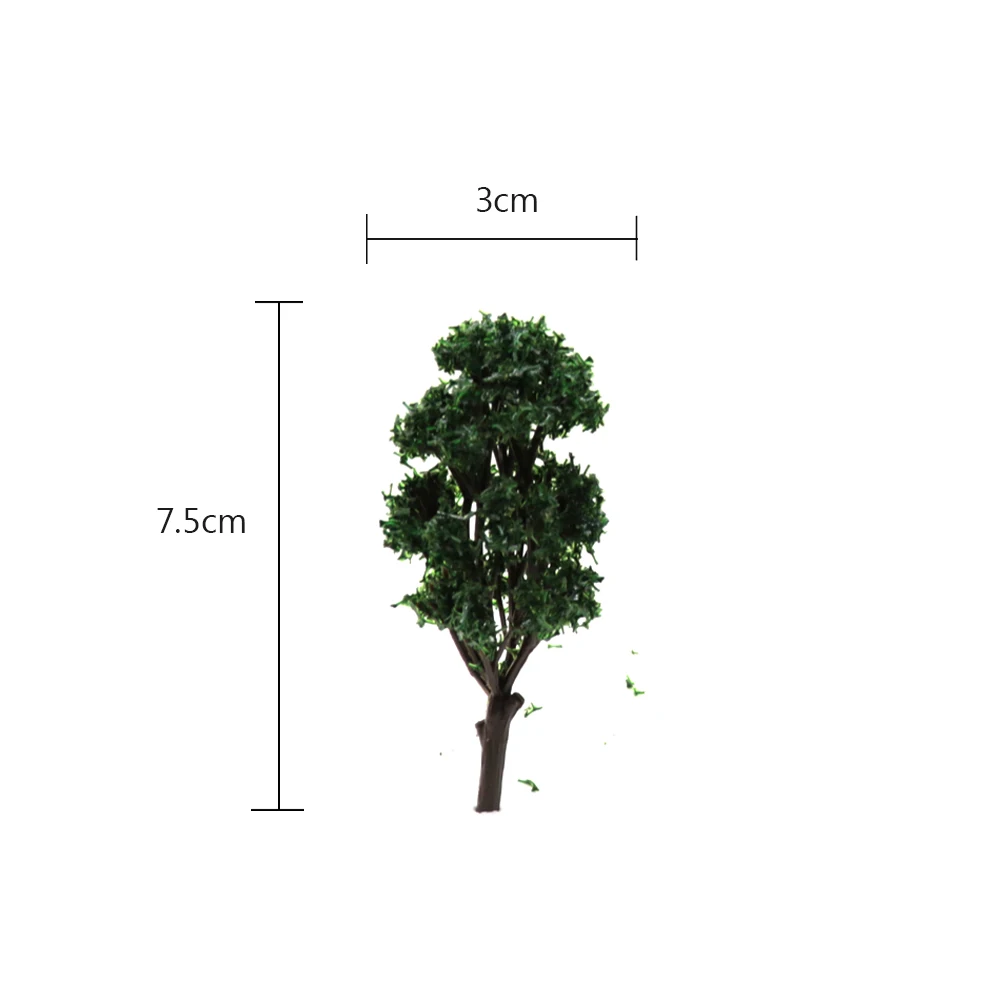 

Dark green simulation 8cm tree model toy 50pcs for railway building landscape scenery diorama miniature sand table DIY productio