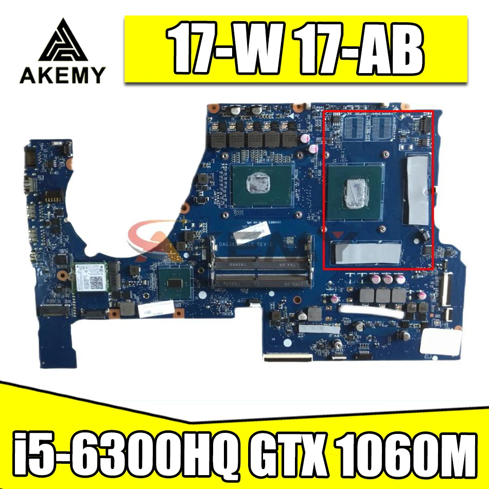 

For HP OMEN 17-W 17-AB TPN-Q174 Laptop motherboard G38D DAG38DMBCC0 with i5-6300HQ GTX 1060M DDR4