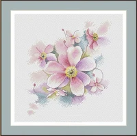 gg light peach blossom cross stitch kit animal cotton thread 14ct linen flaxen canvas stitching embroidery diy