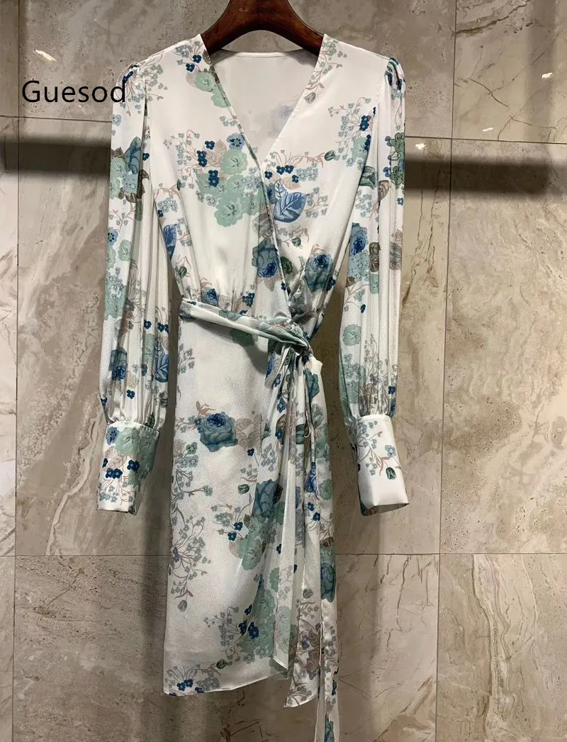 

Женское шелковое платье, Летнее шелковое платье 2020, высококачественное приталенное элегантное сказочное платье, Новое поступление, Guesod