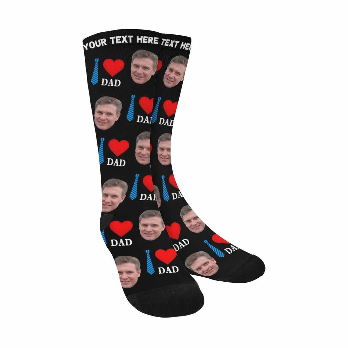 

Custom Face&Text Love Dad Sublimated Crew Socks