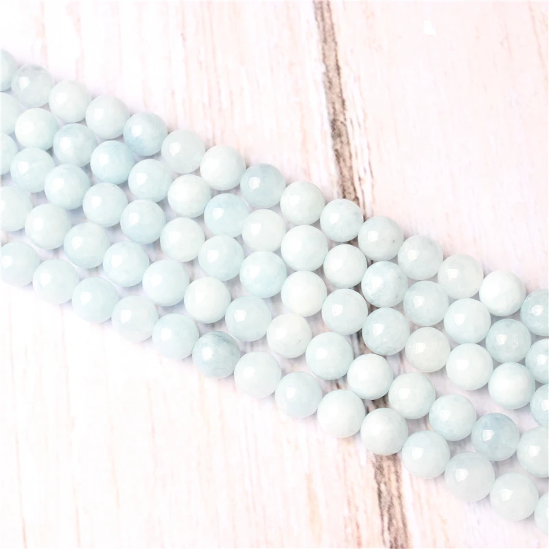 

Aquamarine Light Natural Stone Beads For Jewelry Making Diy Bracelet Necklace 4/6/8/10/12 mm Wholesale Strand