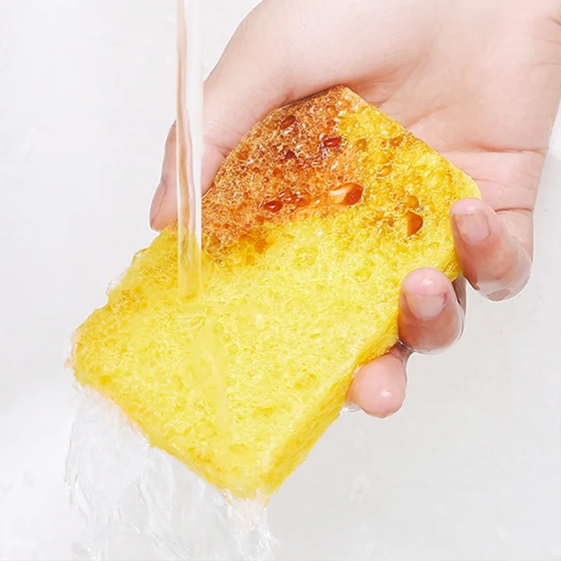 

1/5Pcs Kitchen Cleaning Sponge Natural Wood Pulp Dishwashing Sponge Block Brush Washing Dishes Sponge Wipe Home Kitchen Supplies