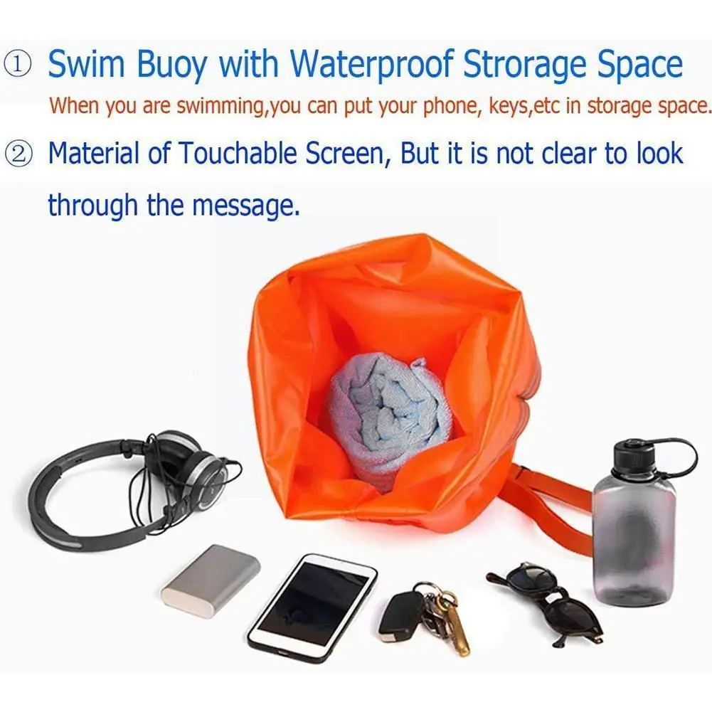 

Swimming Storage Floats Safety Float Waterproof Bag Float Inflatable Storage Bag Swimming Open Water Swimming Bag