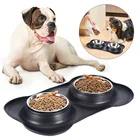 Миска для кормления домашних животных, посуда из нержавеющей стали для собак и кошек, поилка для домашних питомцев, размещение корма, аксессуары для собак, посуда с защитой от перелива