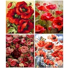 Картина GATYZTORY сделай сам, маковые цветы, ручная роспись, масляная краска, рисование на холсте для взрослых, детей, время убить времени, домашний декор