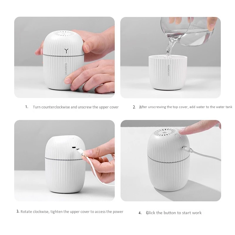 

Colorful Lamp Cup Mini Humidifier Usb Desktop Humidifier Car Humidifier Large Capacity Water Hydration Instrument