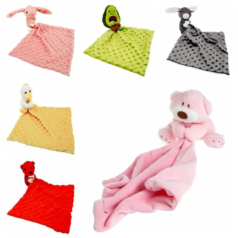 Baby Teddy Bear Towel Plush Stuffed Toys Cartoon Cute Rabbit Velvet Towels Soothe Appease Teether Newborn Soft Comforting Sleepi