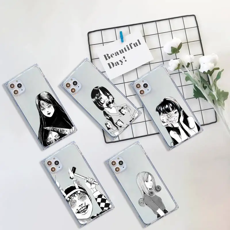 

Horro Junji Ito Collection Tees Phone Case Transparent for iPhone 7 8 11 12 se 2020 mini pro X XS XR MAX Plus