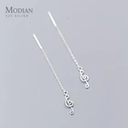 Женские серьги-подвески Modian, Классические Длинные украшения из стерлингового серебра 925 пробы с вырезами в виде музыкальной ноты, Изящные Ювелирные изделия в Корейском стиле, 2020