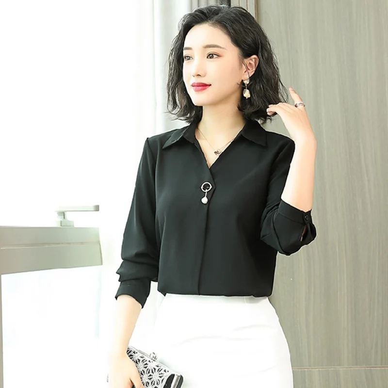 Новинка осень весна женские топы и блузки рубашки с длинным рукавом 2018