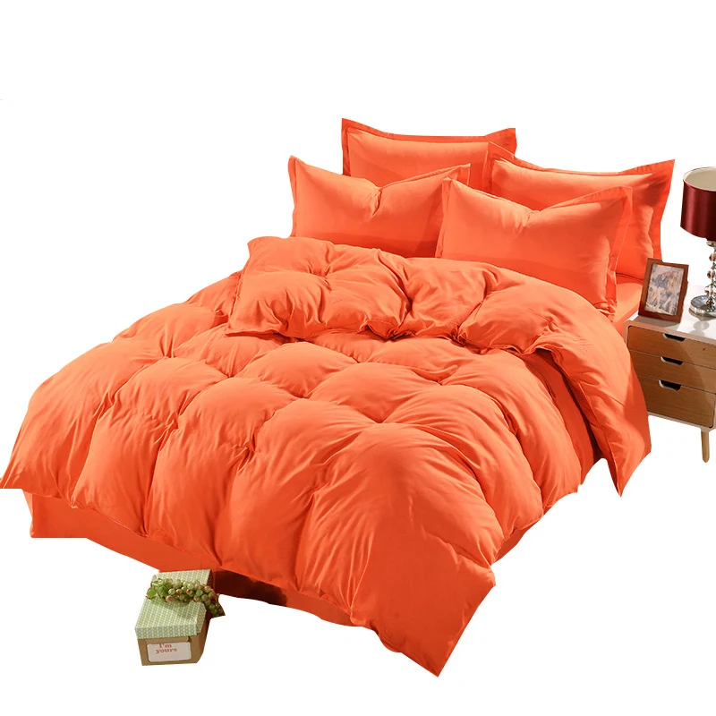 Orange 1PC Aloe Cotton Duvet Cover Soild Quit Cover Skin Care Bedclothes Home Decor Comforter Cover Double Queen King - Цвет: Orange