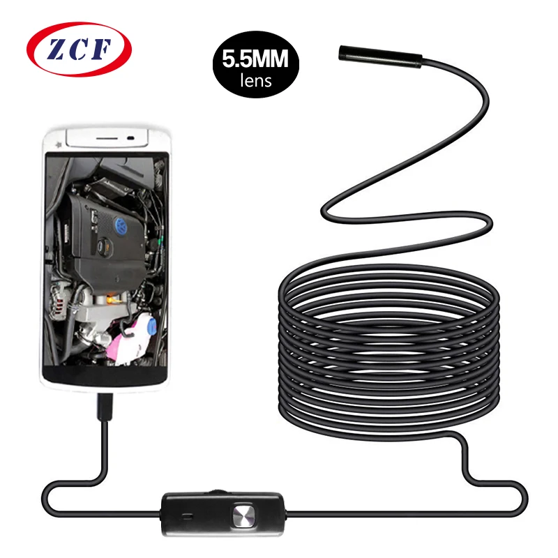 Эндоскоп AN97 5 мм 6 светодиодов 1/2/3 5/5/10 м|usb endoscope|pipe inspection5.5mm lens |