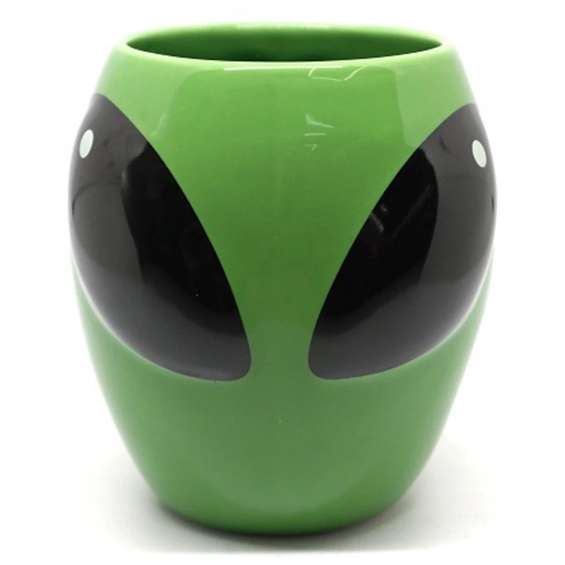 Креативная аниме Alien кофейная кружка зеленая керамическая персональные забавные