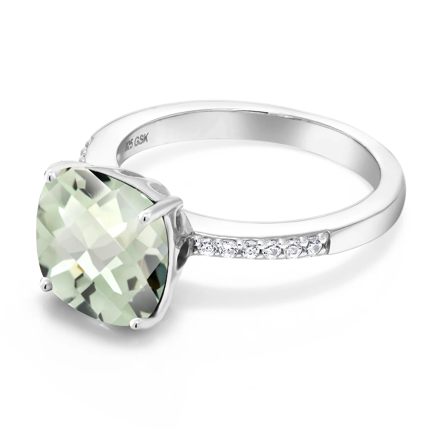 Женские шахматные кольца GemStoneKing из серебра 925 пробы с натуральным зеленым