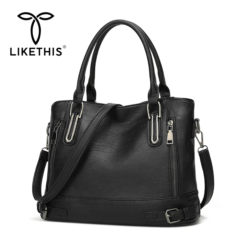 LIKETHIS дизайнерские сумки на плечо новые для женщин 2020 модные большие PU кожаные