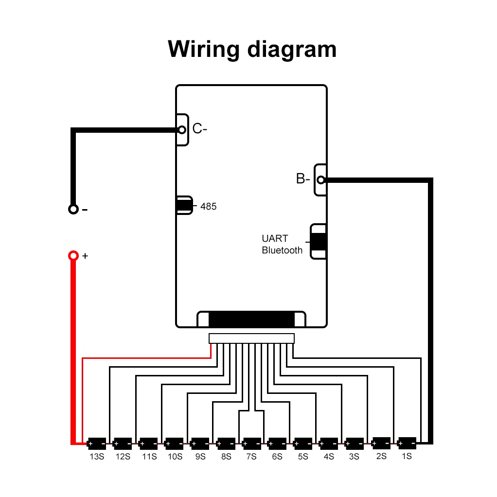 

Qucc Smart BMS 48V 13S 14S 15S 12S 36V 20A 30A 40A 50A 60A Li ion Lifepo4 bms UART RS485 Port with Balance NTC Bluetooth APP