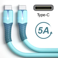 Кабель для зарядки Micro USB/Type-C, 5 А, из жидкого силикона, для Samsung, Huawei, Xiaomi, One Plus