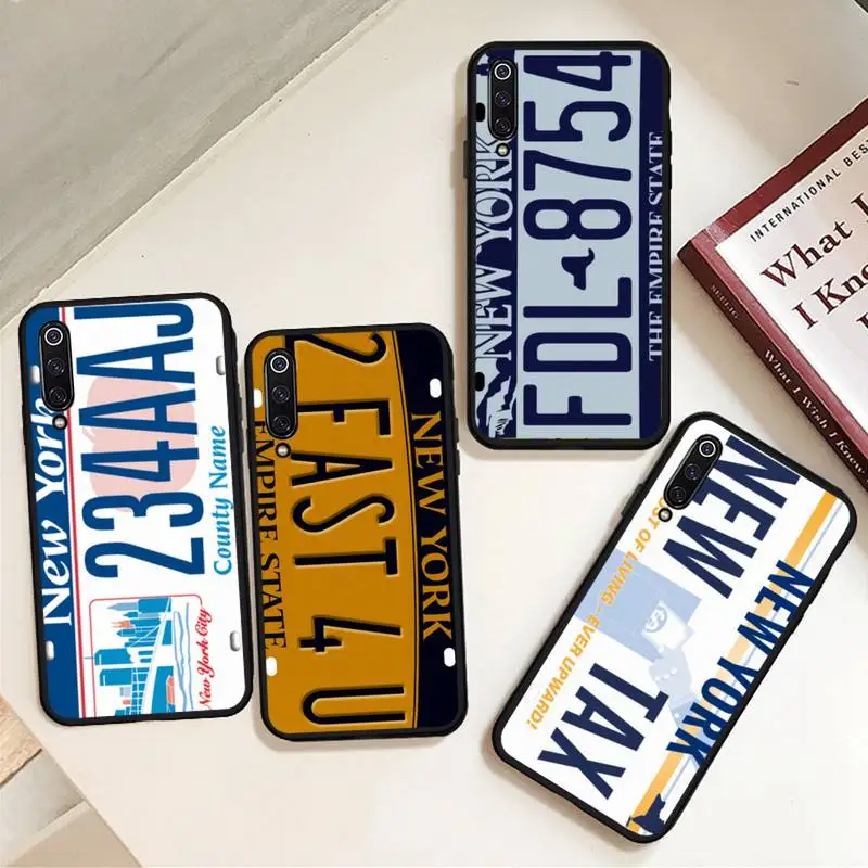 

License Plate Number New York Phone Case For Xiaomi Redmi note 7 8 9 t max3 s 10 pro lite coque shell cover funda