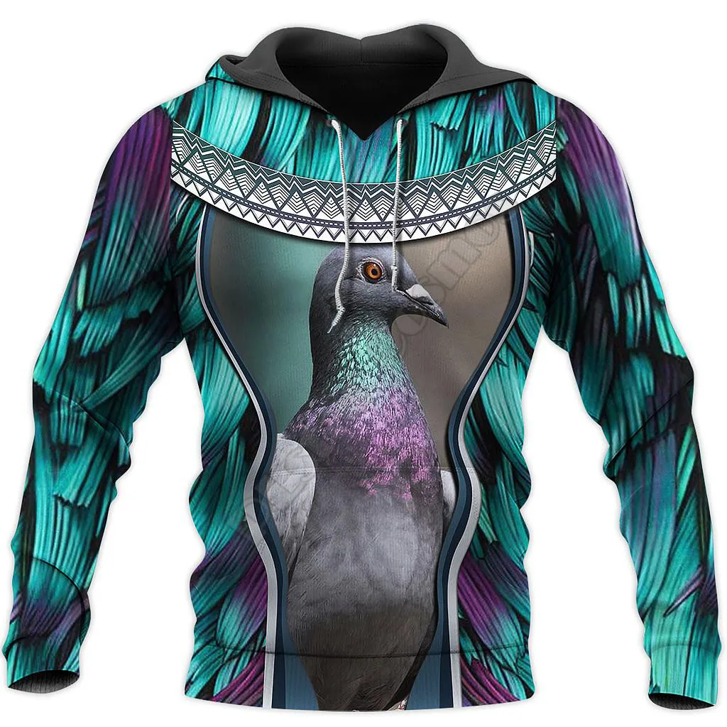 

PLstar Cosmos 3D Printed Beautiful Pigeon Harajuku Streewear Funny Men Women Zipper Hoodies/Sweatshirt/Jacket
