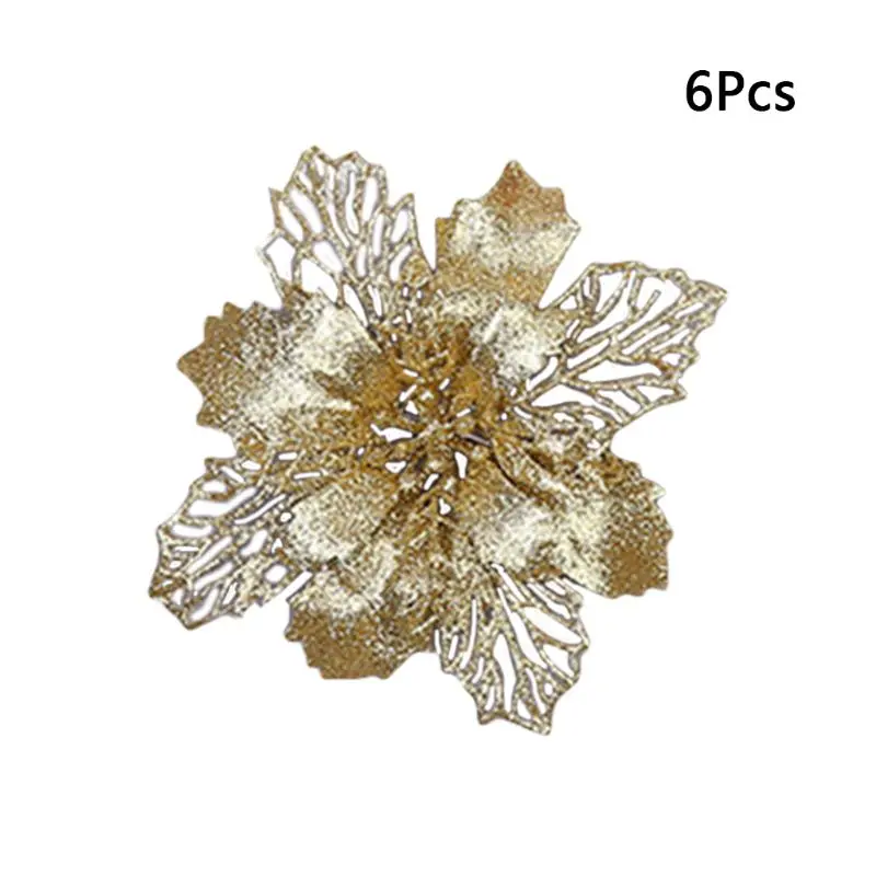 

Artificial Christmas Flowers Glitter Fake Flowers Merry Christmas Tree Decor New 2020