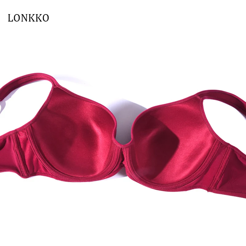Однотонные бюстгальтеры красного цвета больших размеров женское Бесшовное