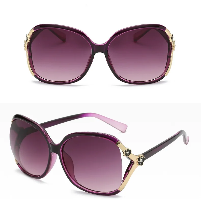 

2021 New Polarized Camellia Sunglasses Ladies Sunglasses Fashion Ins Big Frame Round Korean Retro