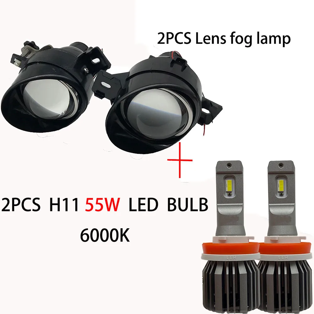 55W LED 6000K Bulbs Светодиодный HID 12 В H11 автомобильный Стайлинг объектив противотуманные фары для Nissan Altima 2006- H11 12 В противотуманная фара для Nissan Qashqai Dualis J10 - Цвет: 55W LED 6000K Bulbs