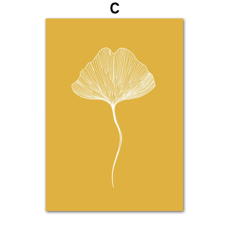 

Golden Ginkgo Leaf Poster Nordic Style Waterproof Ink Canvas Print Painting Modern Living Room Bedroom Decoration