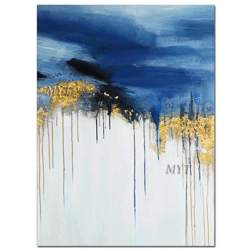 

No Framed Hand Painted Blue Design Abstract Handmade Oil Painting On Canvas Wall Decorati Art China Export High Quality Paintin