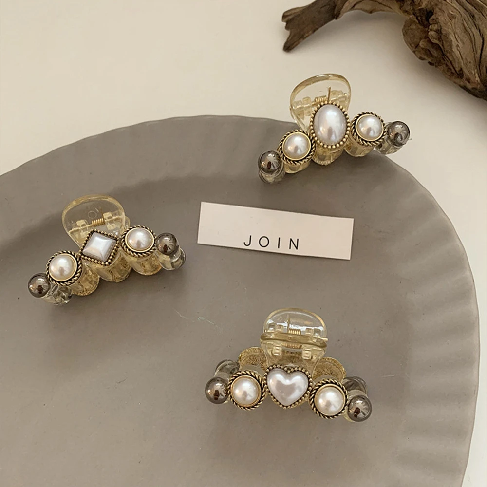 

Заколка для волос женская, квадратная, с имитацией жемчуга, 1 шт., подарочные аксессуары для волос