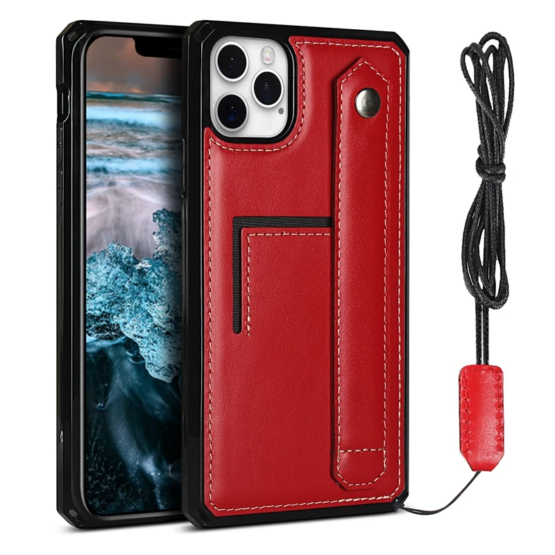 Кожаный чехол для телефона iPhone 12 Mini 11 Pro Xs Max Xr X 6 6s 7 8 Plus SE 2020 карман карт с длинным