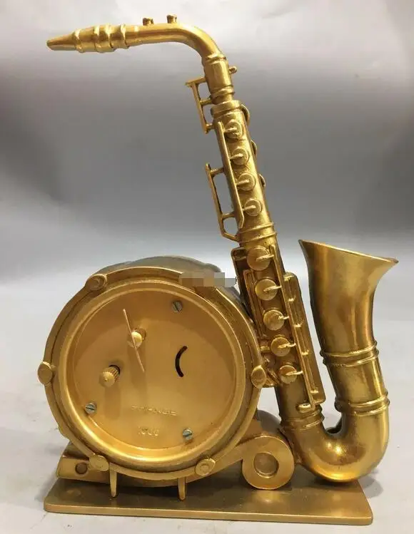 Механические часы для саксофона ручной работы 7 дюймов бронза медь золото | Дом и
