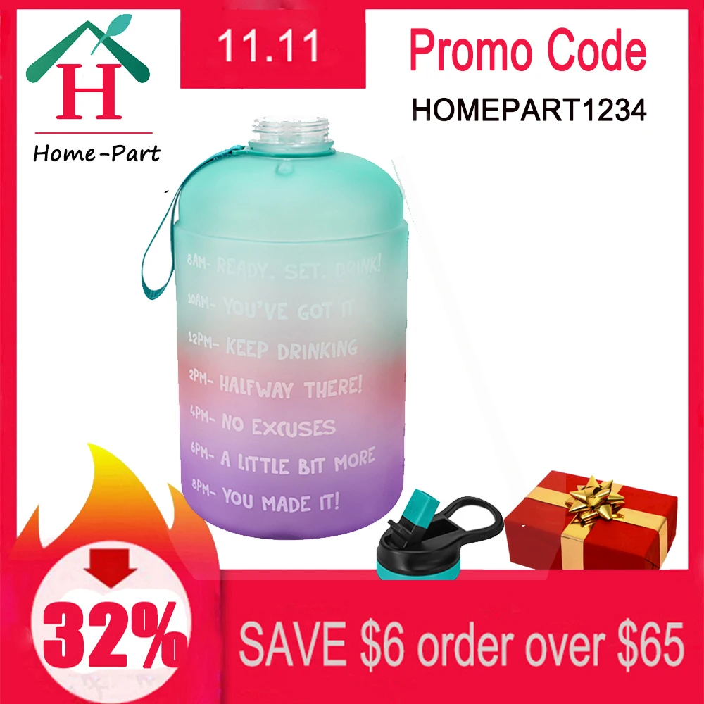 Бутылка для воды объемом 2 л ПЭТГ пластиковая бутылка прозрачная питья соломинка