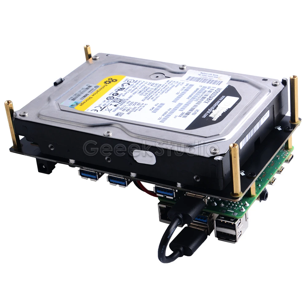 Плата расширения Raspberry Pi X835 3 5 &quotSATA HDD 12 В А адаптер питания США комплект для 4 B / 3B +