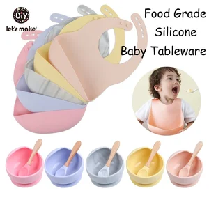 Детская посуда для кормления, посуда, ложка, пищевая посуда, детская посуда, столовая тарелка, мягкое всасывание, фиксирующая силиконовая миска без БФА