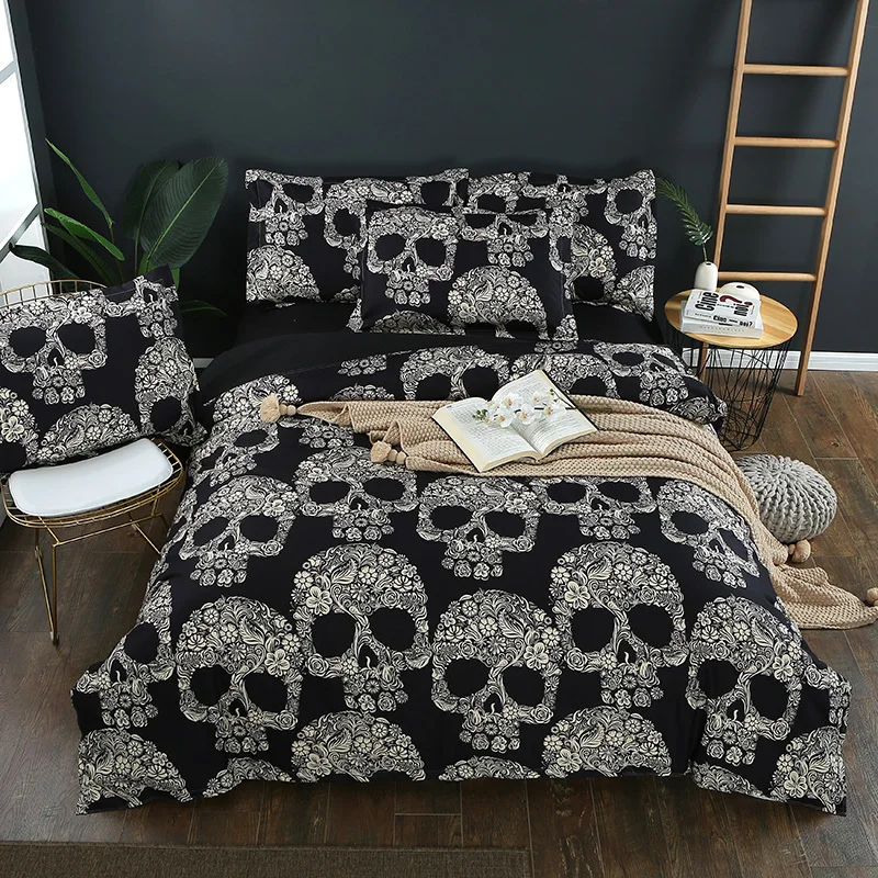 

3D kull head printed bedding 2/3pcs bedding set sugar skull